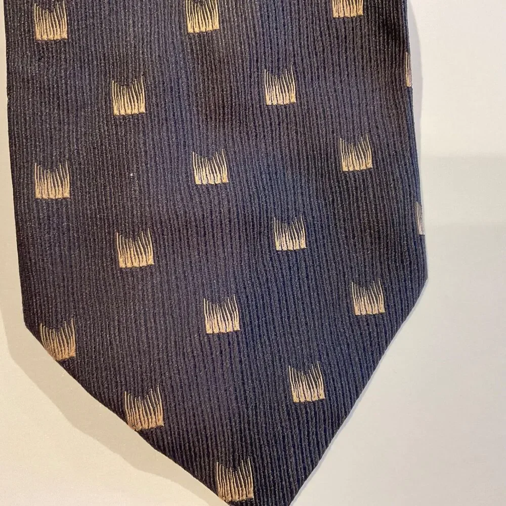 Giorgio Redaelli silk Neck Tie Men's Luxury Silk Classic Italy Blue geometric